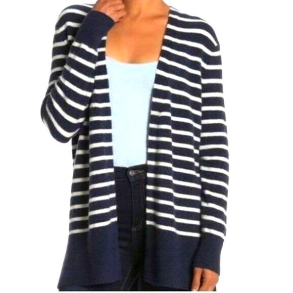 Madewell Merino Wool Open Front Striped Cardigan - Picture 2 of 7